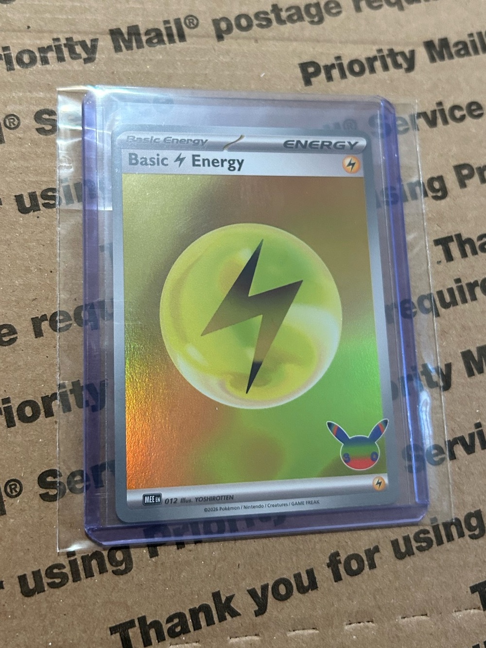 Holo Basic Electric ⚡️ Energy 30th Celebration Pokemon TCG Card No. 012